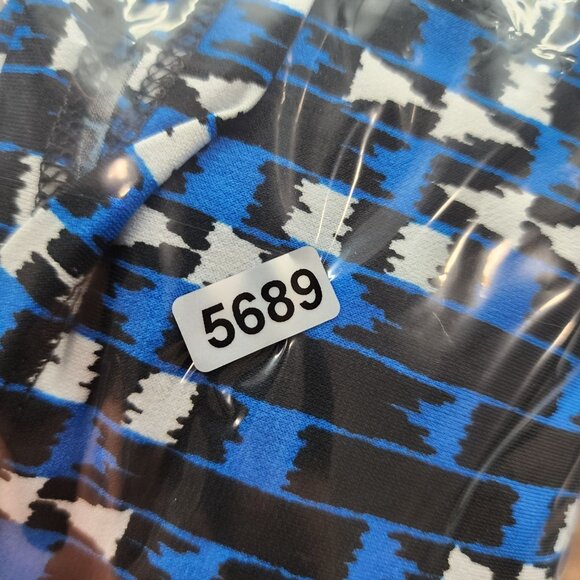 Women's Chaus New York Geometric Print Top Blouse Round Neck Cold Sleeve Tie M - Picture 10 of 10